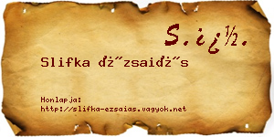 Slifka Ézsaiás névjegykártya